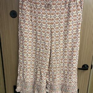 Pull On Challis Wide Leg High Rise Pant